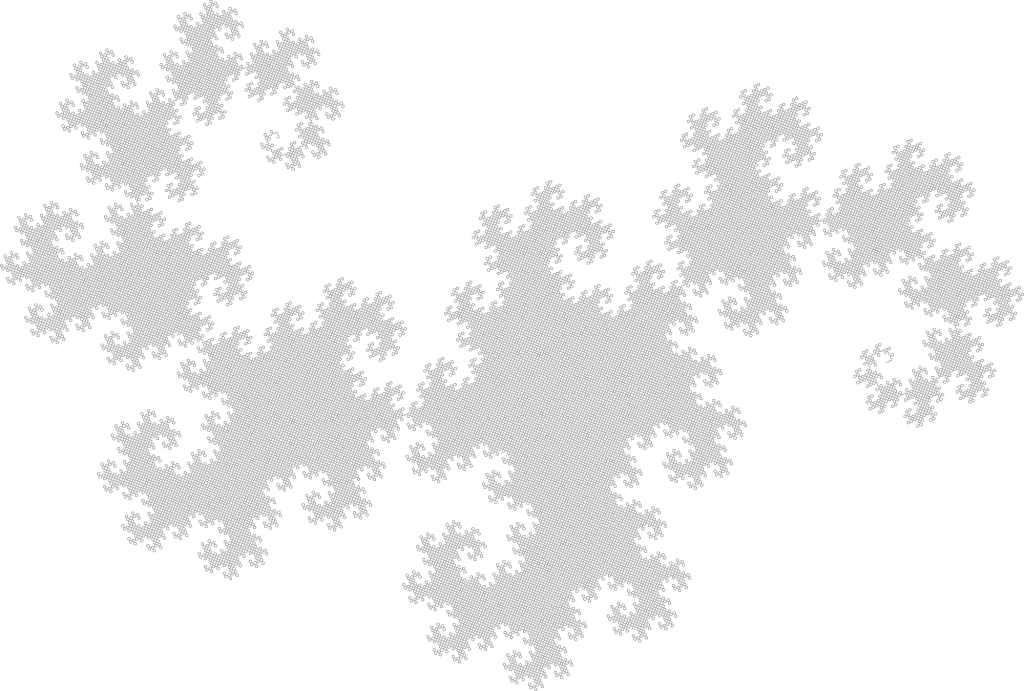 A full dragon fractal generated to depth 16.